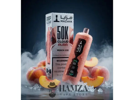 Mazaya Disposable Cloud Aura 50K Puff Peach Ice - مزايا ديسبوزابل كلاود أورا 50 ألف بف خوخ ايس - 50000 / 6% Freebase