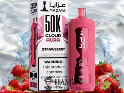 Mazaya Disposable Cloud Aura 50K Puff Strawberry - مزايا ديسبوزابل كلاود أورا 50 ألف بف فراولة - 50000 / 6% Freebase