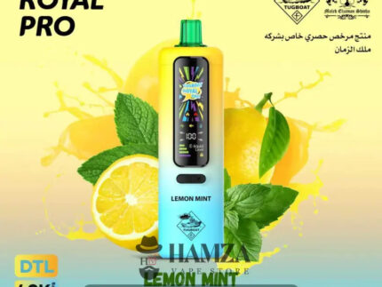 Tugboat Royal Pro Disposable 40K Puffs Lemon mint - تاجبوت ديسبوزابل 40 الف بف ليمون نعناع - 40000 / 3mg (Freebase)