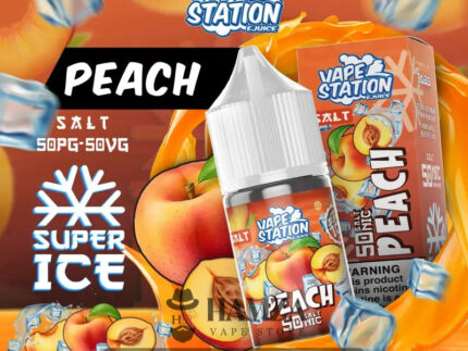 Vape Station Saltnic Super Ice Peach - فيب ستيشن سولت سوبر ايس خوخ ساقع Egyptian Liquid