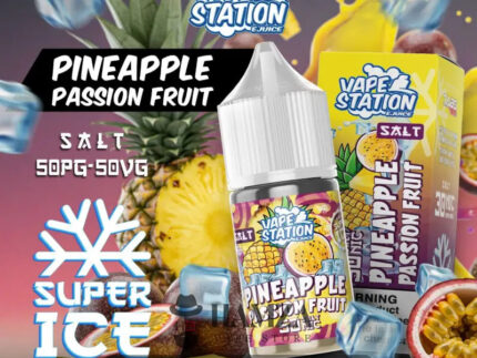 Vape Station SaltNic Super Ice Pineapple Passion Fruit - فيب ستيشن سولت سوبر ايس باشون فروت اناناس ساقع Egyptian Liquid