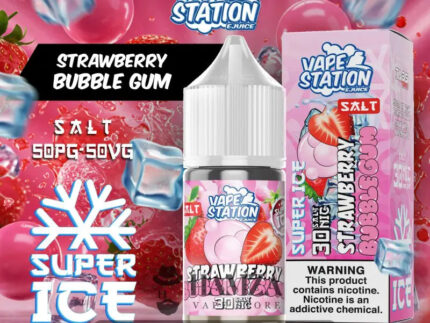 Vape Station SaltNic Super Ice Strawberry Bubblegum فيب ستيشن سولت سوبر ايس لبان فراوله.jpg Egyptian Liquid