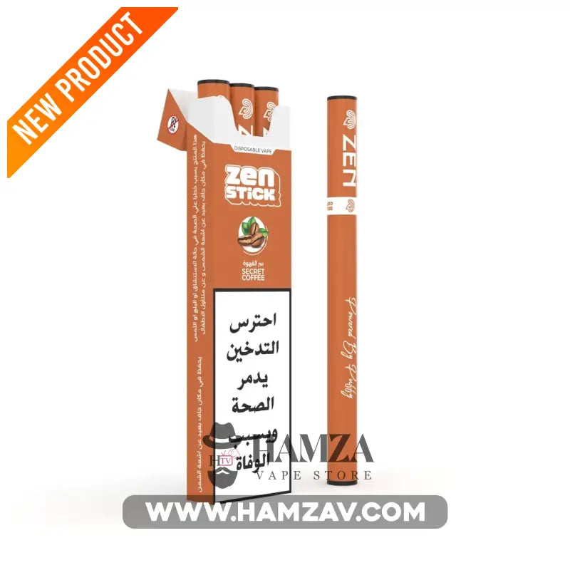 Zen Stick Disposable Vape Secret coffee - زين ستيك ديسبوزابل فيب سيكريت كوفى - 20MG - Disposable
